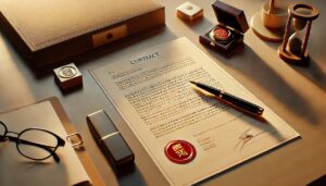 契約書、書類、捺印、サイン